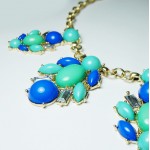 Juniper Breeze Floral Cabochon Statement Bib Necklace 